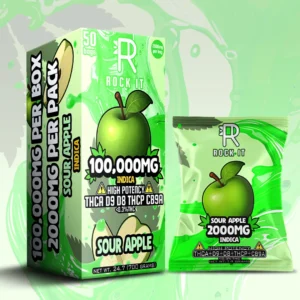 2000MG Sour Apple THCA – Delta 8 – Delta 9 – THCP – CB9A Box (50 Count)